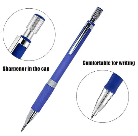 21 Pieces 2.0mm Mechanical Pencil Set, 9 Pcs Pencils 2.0mm Refills (Colored & Black), Suitable for Writing Drafts, Art Sketching Qme