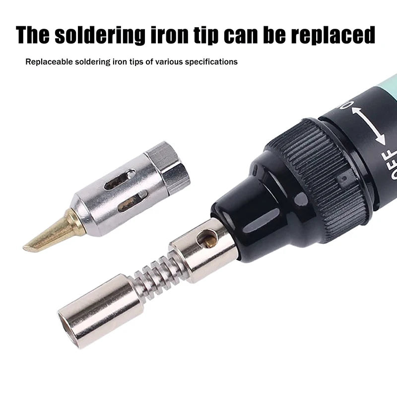1Pc Portable Soldering Iron Kit 1300 Celsius Welding Pen Burner Blow Torch Gas Soldering Iron Cordless Butane Tip Tool. Qme