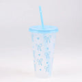 700ml With Lids Sippy Summer Sippy Cup Pink Bow Large Capacity Water Bottle Juice Milk Cup Cold Mug Qme Blue 700ml
