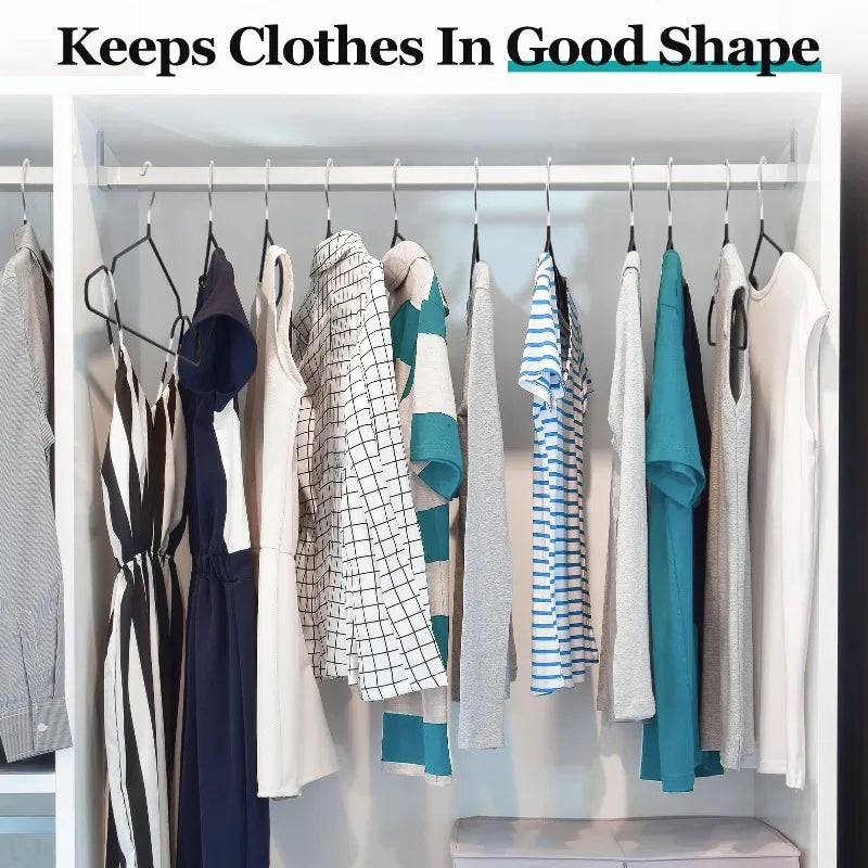10pcs Metal Traceless No-slip Clothes Hangers Durable Strong Clothes Racks Household Space Saver Organization Bedroom Qme