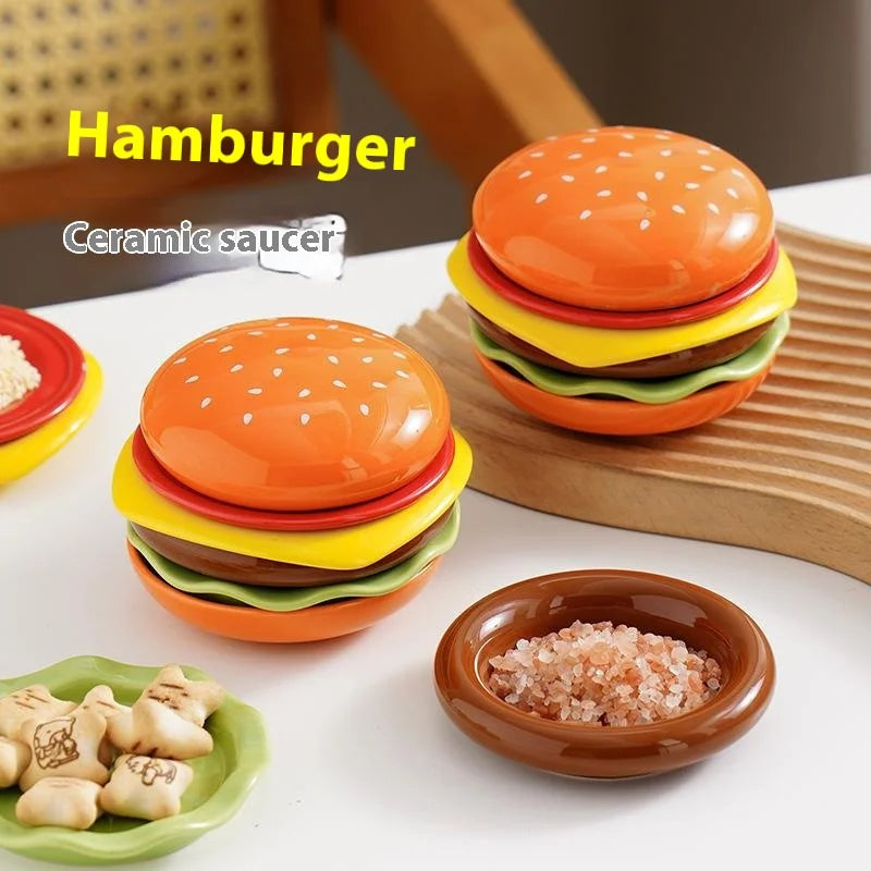 Stackable Hamburger Plate Burger 6 Layers Mini Dinner Value Bone Spit Qme