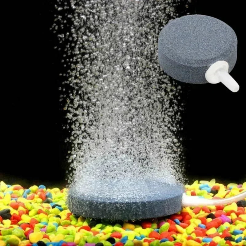 Air Bubble Stone Aquarium Aerator Pond Pump Disk Hydroponic Oxygen Qme