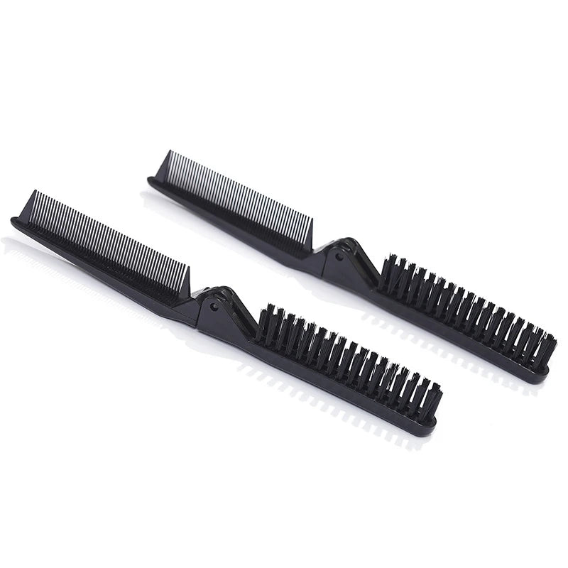 Portable Soft Boar Bristle Hair Comb Travel Beard Brush Foldable Qme