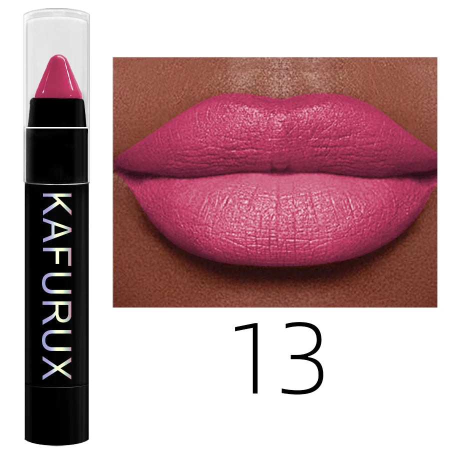 15 Colors Nude Velet Matte Lipstick Pencil Waterproof Long Lasting Qme 13