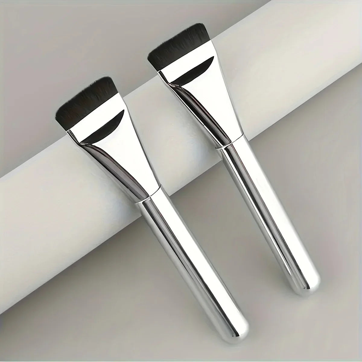 5pcs Flat Foundation Brush,Korean Makeup Brush Spatula Facial Brush for Liquid Foundation,Premium Face Makeup Brush Qme
