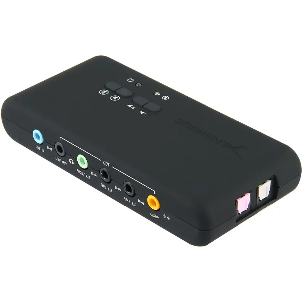 USB2.0 sound card add on cards Cmi-6206 Chipset USB 7.1 Sound Card with SPDIF & USB Extension Cable remote wake-up support Qme black