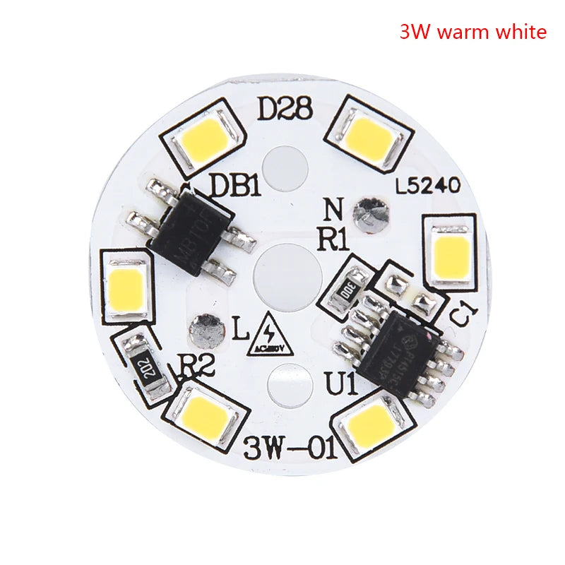 LED Bulb Patch Lamp SMD Plate Circular Module Light Source Qme 3w warm white