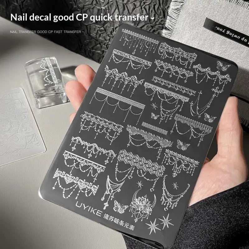 Tassel Chain Nail Art Print Template 1 Sheet 14 5x9 Durable Stamping Qme