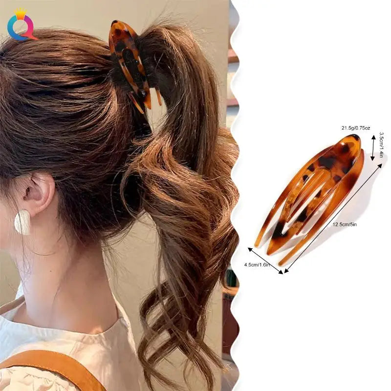 Fashion Acrylic Hairpin Duckbill Hair Claw Crab Barrette Clip Women Qme