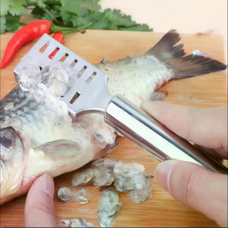 Fish Scaler Stainless Steel Remover Serrated Sawtooth No Mess Easily Qme