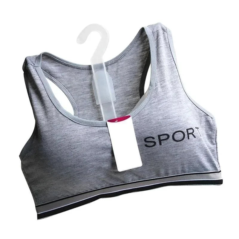 Teen Sports Bra Comfortable Seamless Padded Bralette Girls Women Gym Qme Grey