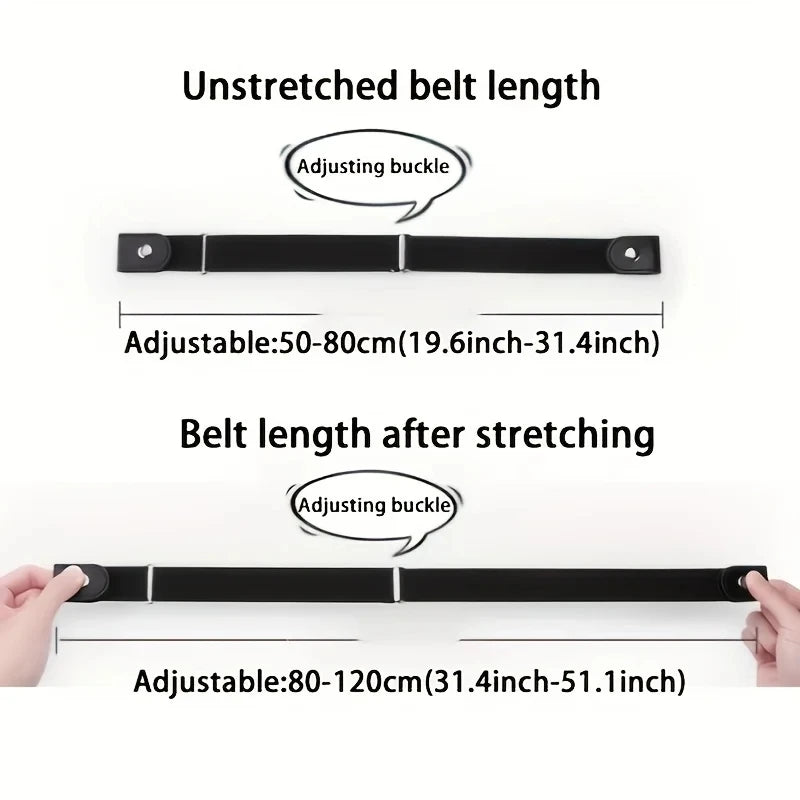 Buckle-free Belt Jean Pants Dresses No Buckle Stretch Elastic Waist Qme
