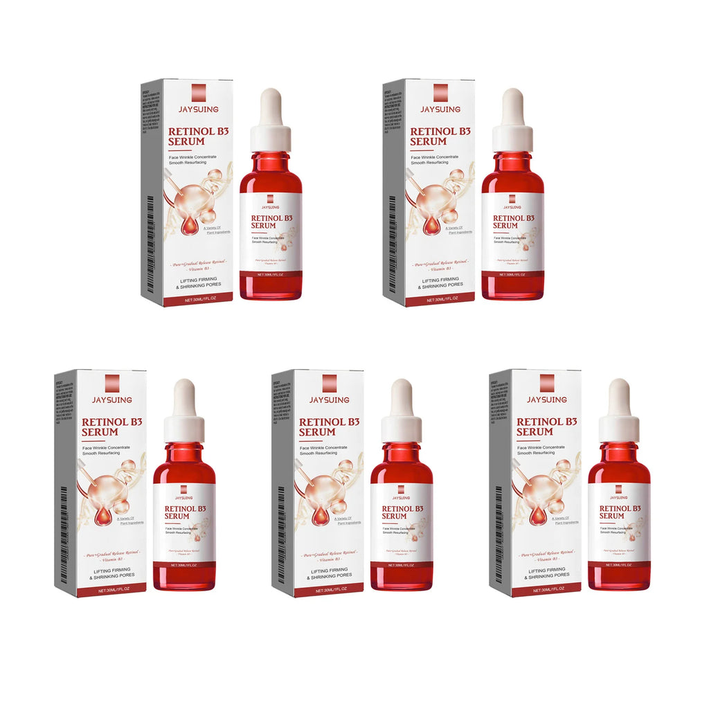 Retinol B3 Face Essence Deep Moisturizing Fade Fine Line Lifting Firming Repair Smooth Nourish Tighten Brighten Serum Skin Care Qme 5 x 30ml Boxed