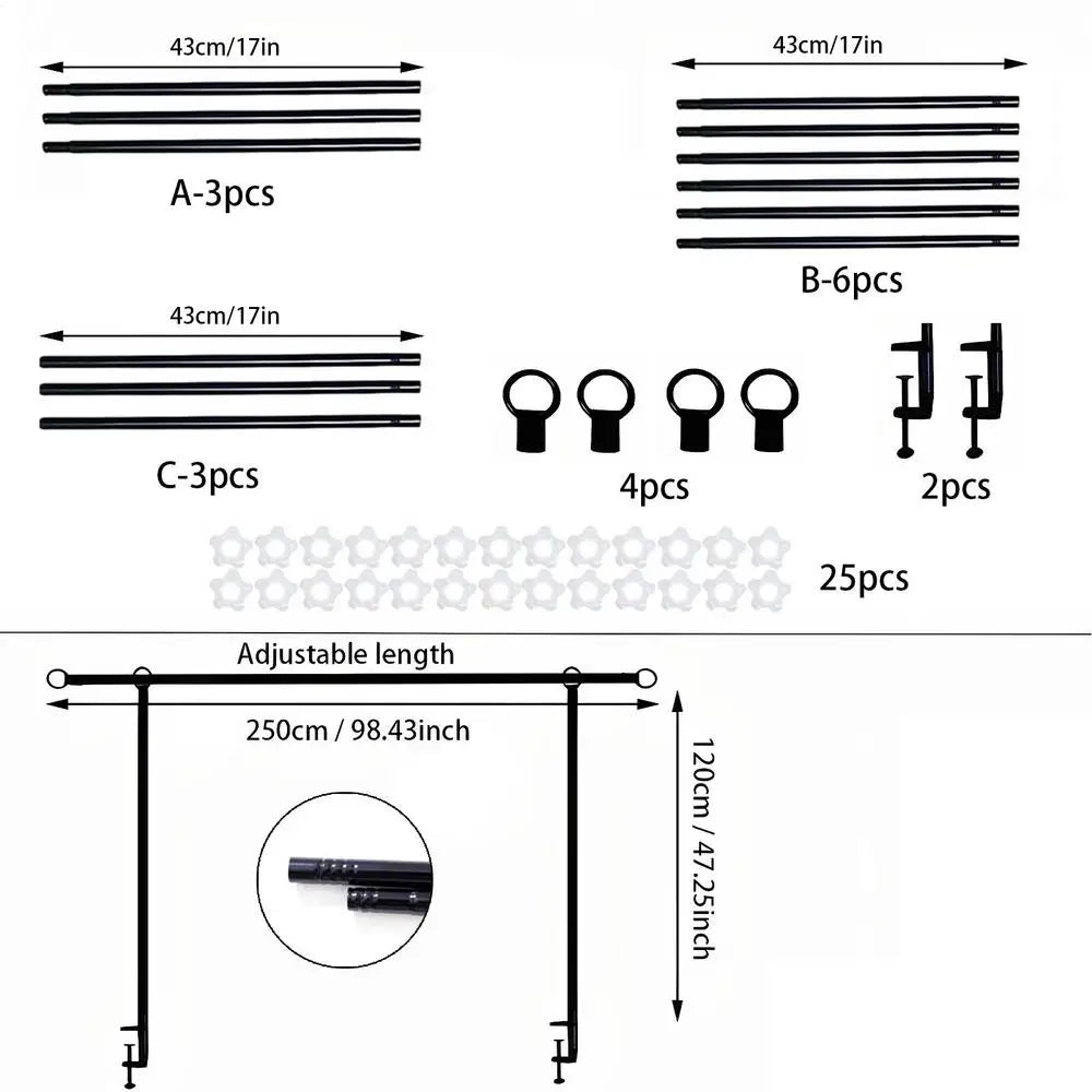 Over The Table Rod Stand With Clamps Adjustable Frame Metal Table Balloon Arch With Clamps For Wedding Birthday Party Halloween Qme A China Mainland