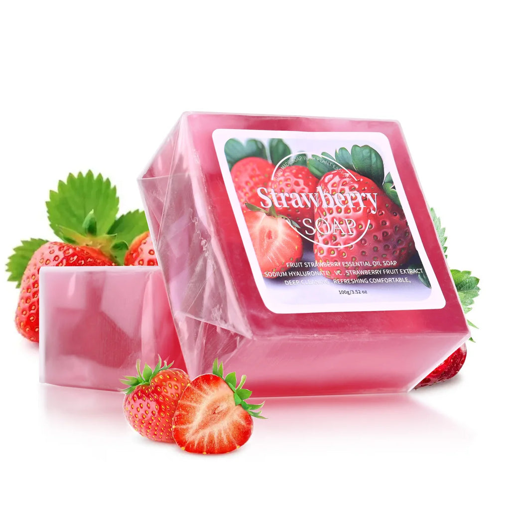 B+fruit Strawberry Soap Plant Essential Oil Deep Cleansing Handmade Qme 100g