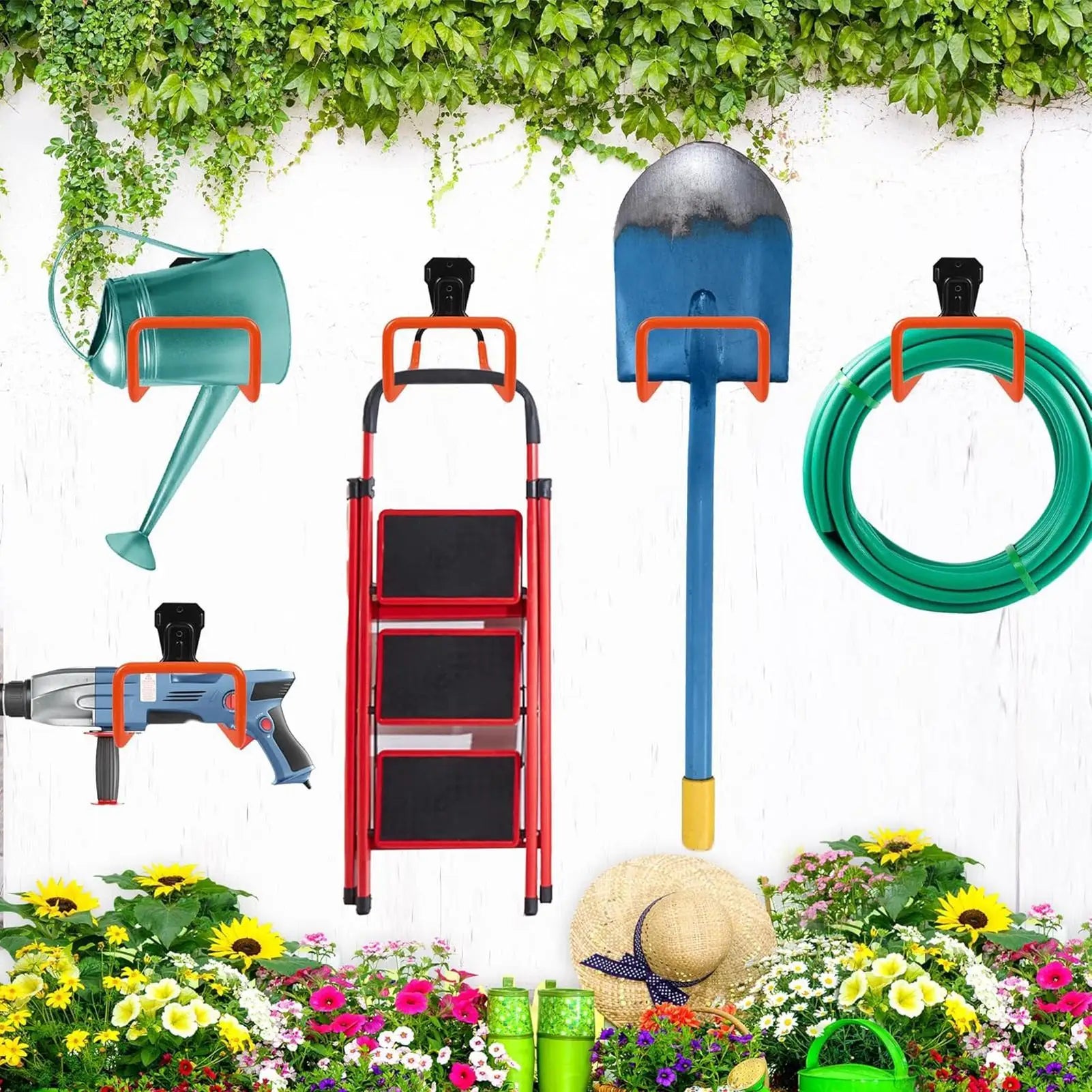 Garage Storage Hooks Heavy Duty Wall Tools Hanger Ladder Backyard Qme