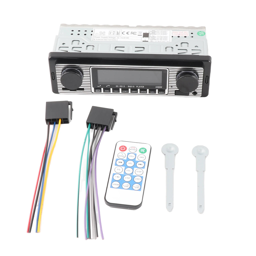 AUX BT Vintage Radio MP3 Player Stereo USB AUX Car Stereo Audio U Disk Bt USB Car Stereo Audio U Disk Radio Qme as pic