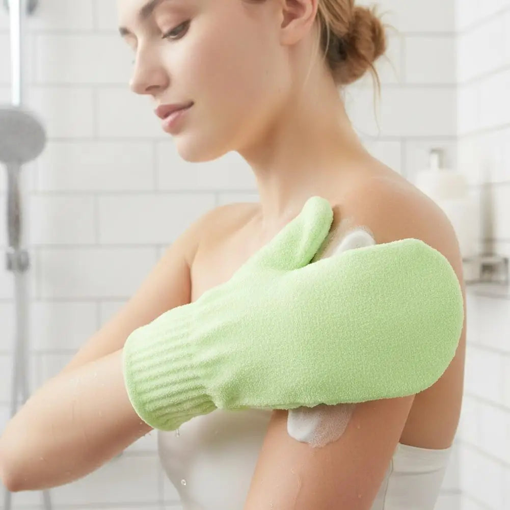 Exfoliating Bath Gloves Deep Scrubbing Dead Skin Shower Beauty Spa Qme