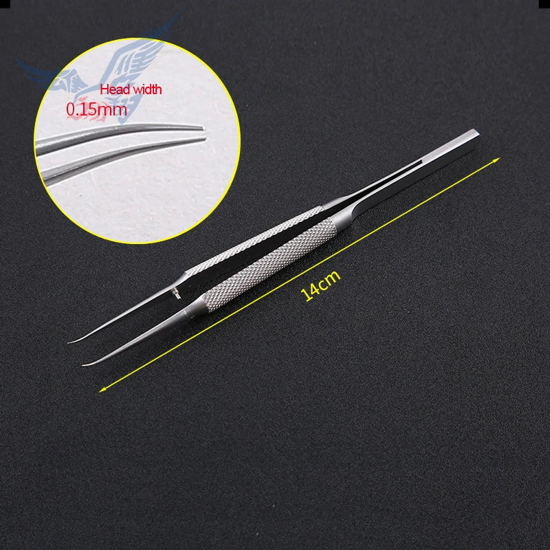 Titanium Alloy Stainless Steel Micro Tweezers Fine Line Straight Elbow Qme
