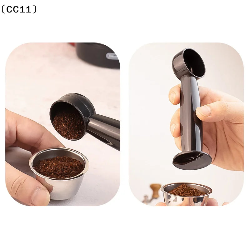 Coffee Spoon Standard Measuring Dual-use Bean Scoop Powder Press Qme