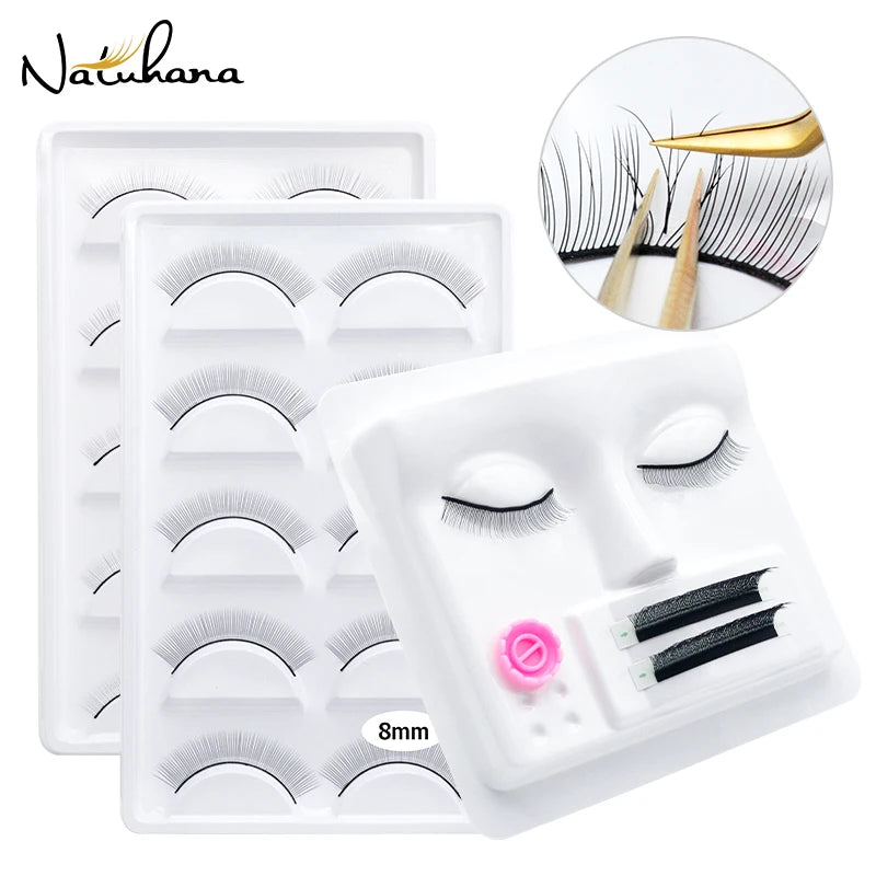 NATUHANA Plastic Training False Eyelash Extension Handmade Practice Qme