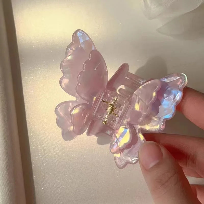 Fairy Butterfly Hair Claw French Retro Acetate Crab Clip Summer Sweet Qme
