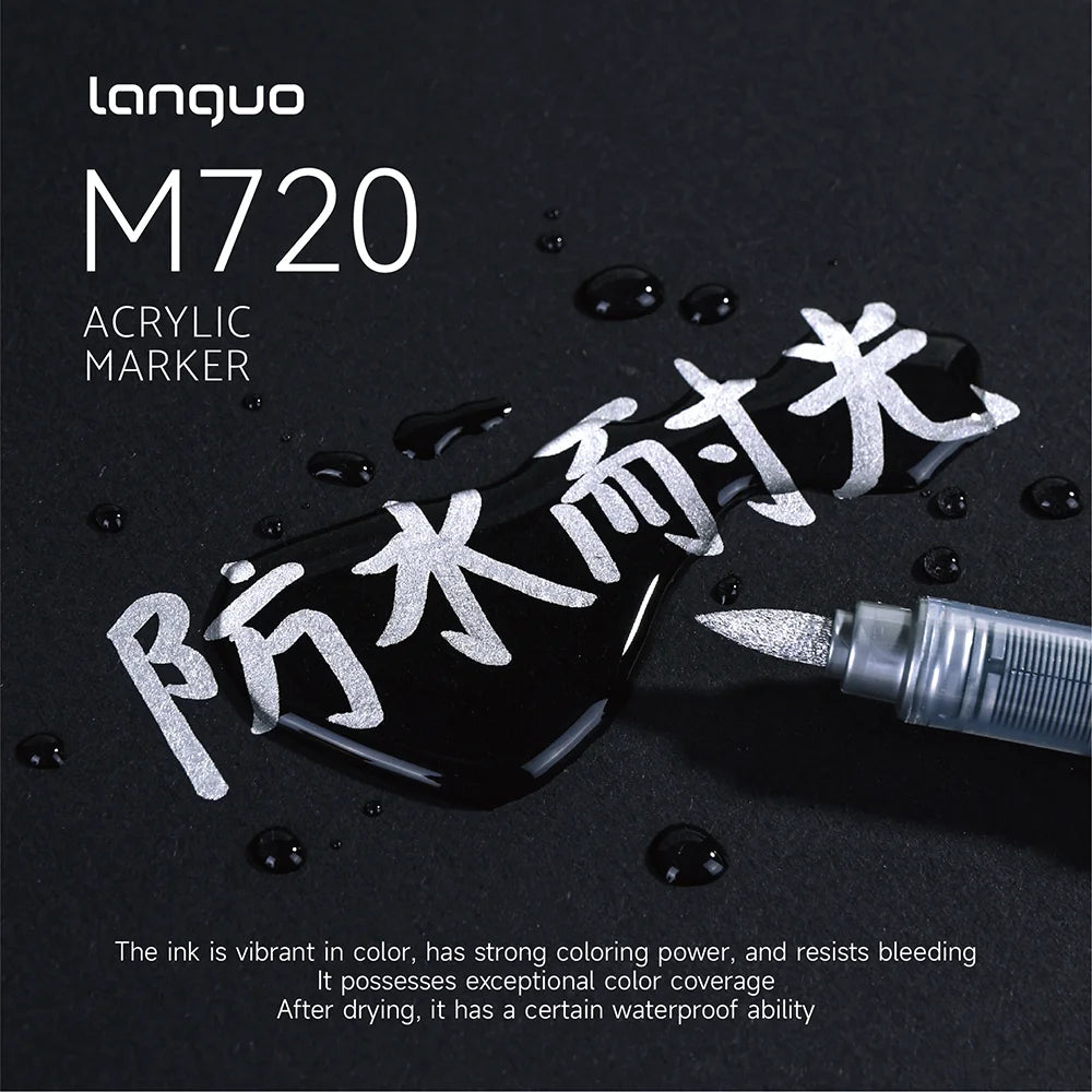 5 Count High Gloss Liquid Acrylic Permanent Marker,Black/White/Gold/Silver, Waterproof, for DIY Craft Painting Multi-Surface Qme