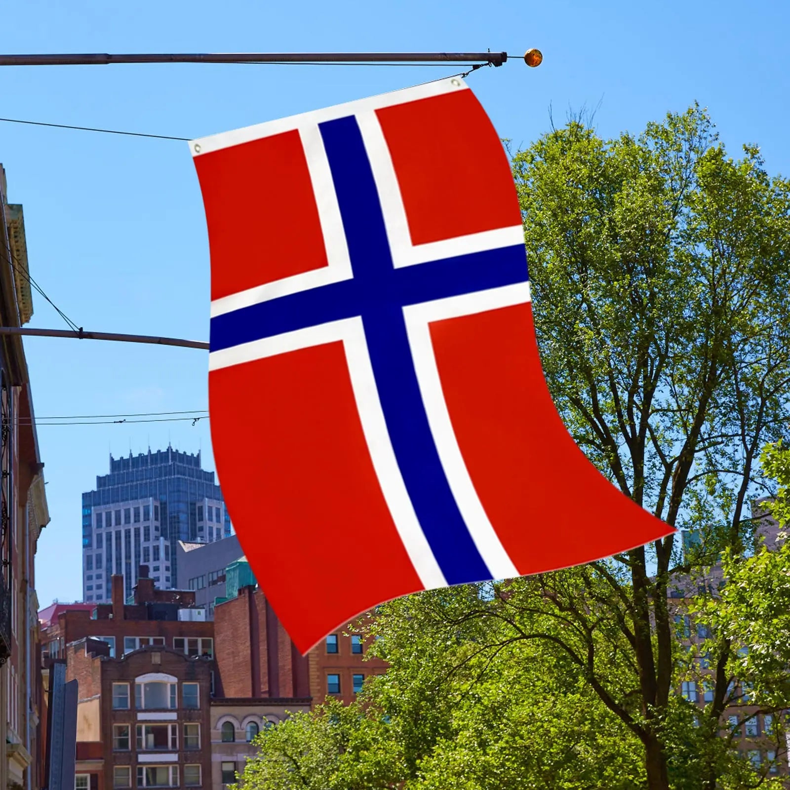 35 Ft England and Norway Flag Hanging Polyester Banner for Decoration Party Events Outdoor Garden Decor Flag Qme