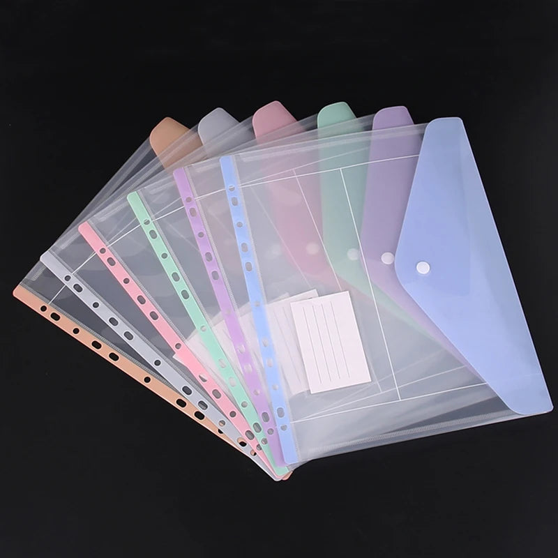 A4 Long File Bag Loose Leaf Transparent Data Book 11Hole Organizer Qme