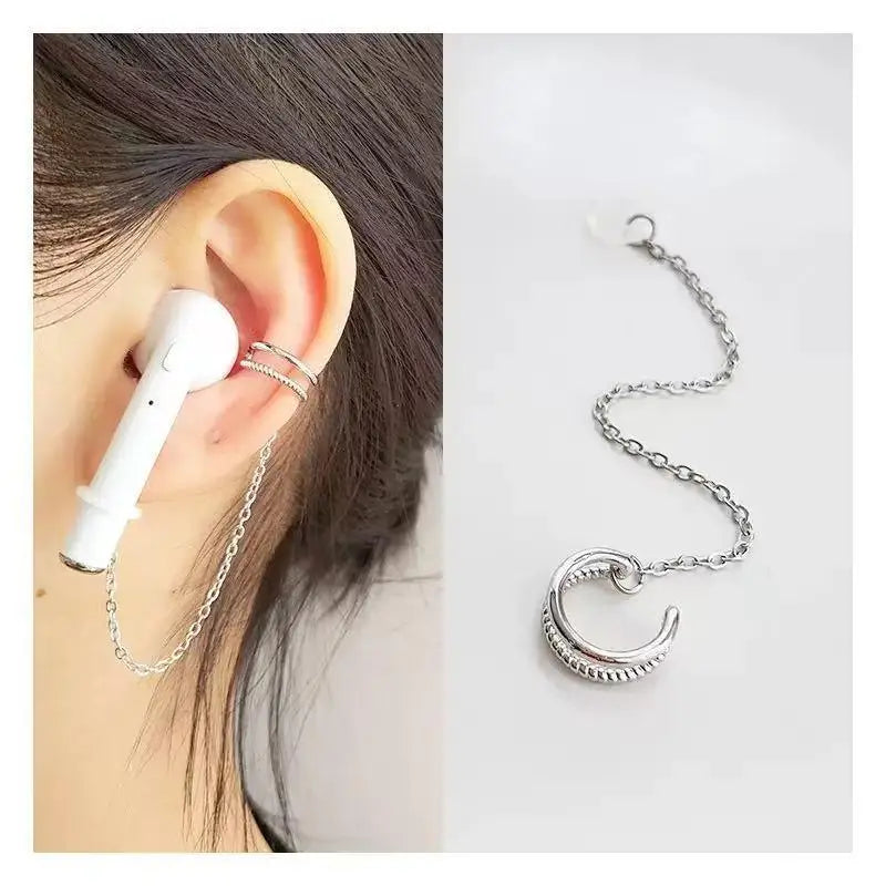 Creative Rhinestone Butterfly Earphone Anti-lost Chain Fashionable Qme