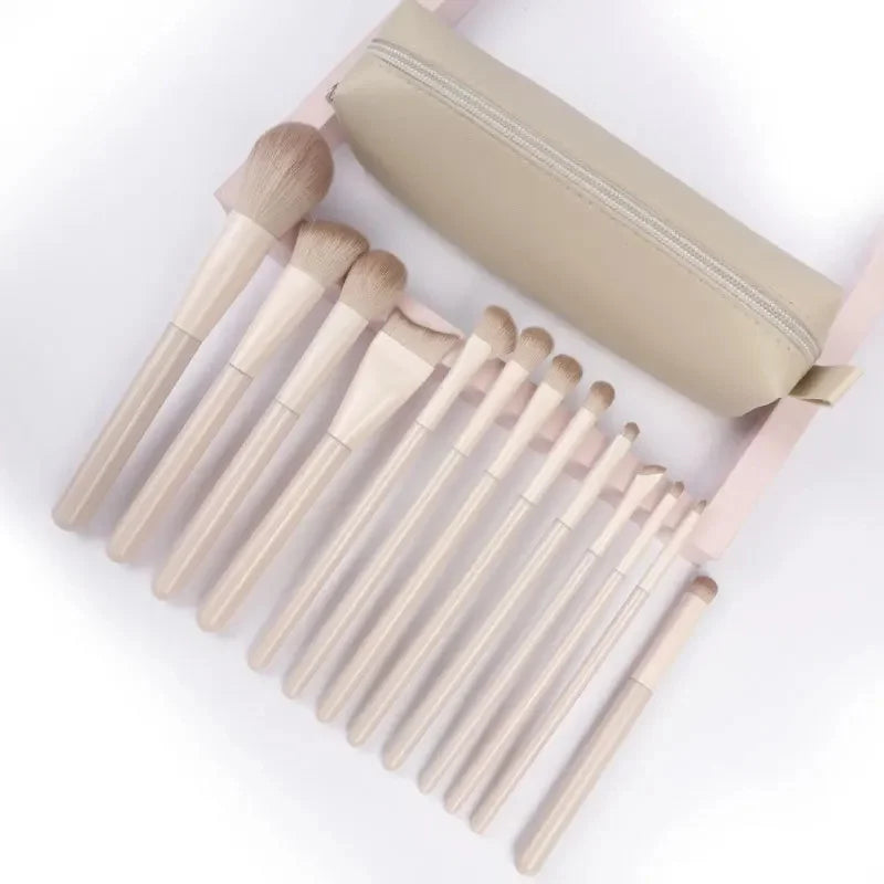 13-piece Beginner Eco-friendly Makeup Brush Set-luxurious Pink Qme 13pcsPink