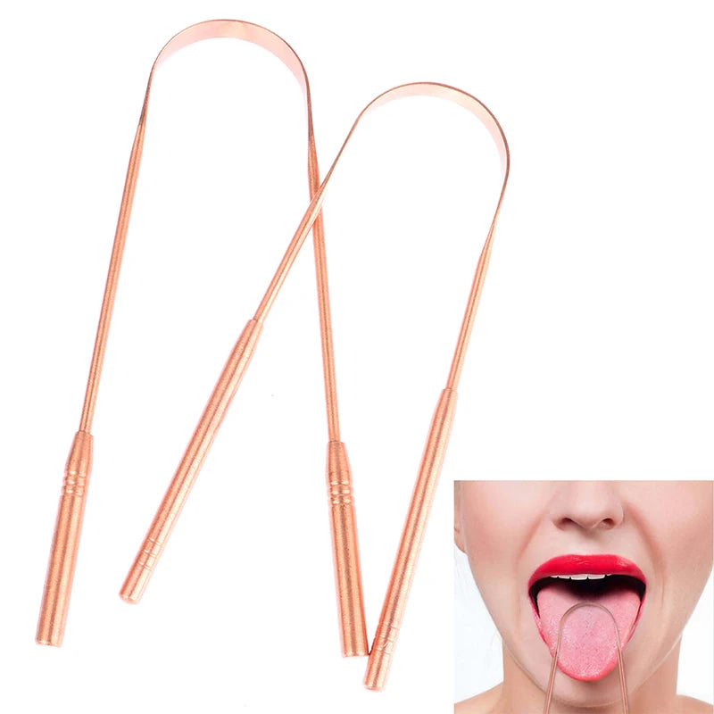 Copper Tongue Scraper Cleaner Toothbrush Dental Oral Care Hygiene Qme