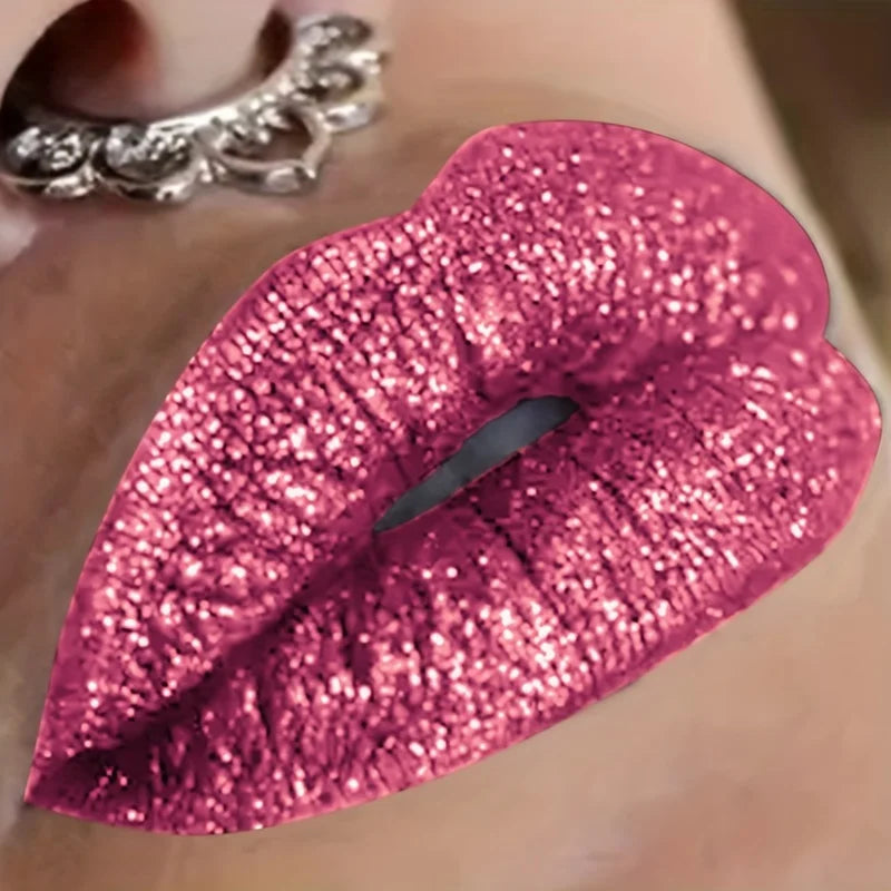 Shimmering Lip Gloss High-pigment Smudge-resistant Brown Purple Red Qme 02