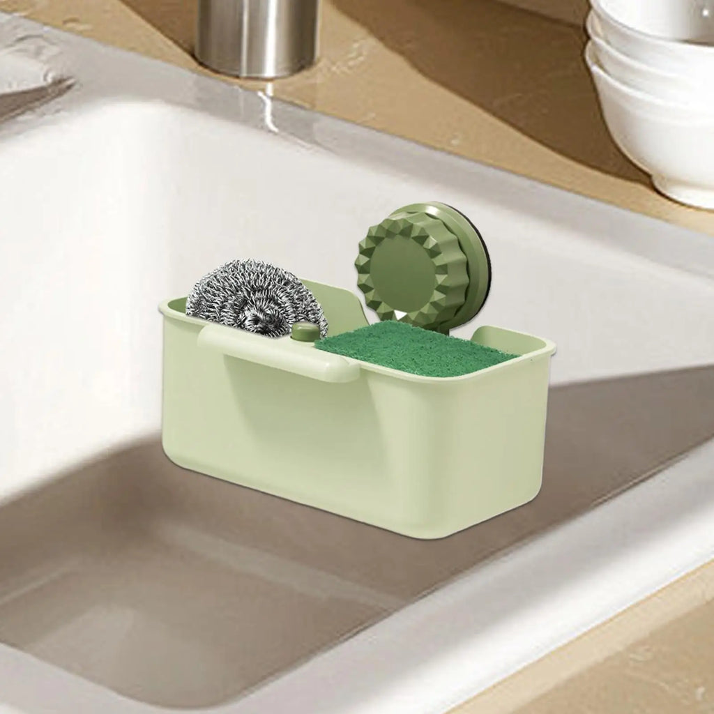 Kitchen Sink Strainer Basket Suction Cup Sponge Rack Vegetable Qme