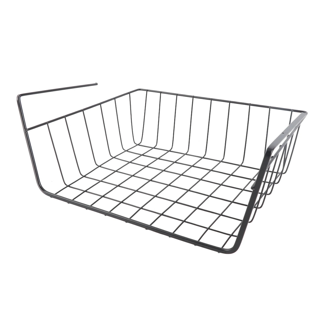 Under Shelf Wire Basket Fine Crafted Under Shelf Storage Basket Large Capacity All Metal for Pantry for Bookshelf for Office Qme