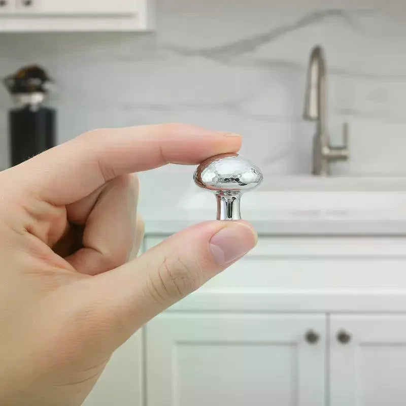 Brass Silver Ball Furniture Pull Handles Hand-forged Hammer Cabinet Handles Door Drawer Knob Kitchen Wardrobe Cupboard Pulls Qme