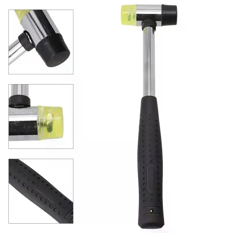 Double-sided Soft-tap Rubber Mallet Multi-functional Glass Window Molding Hammer Nylon Head Rubber Mallet For DIY Craft Work Qme