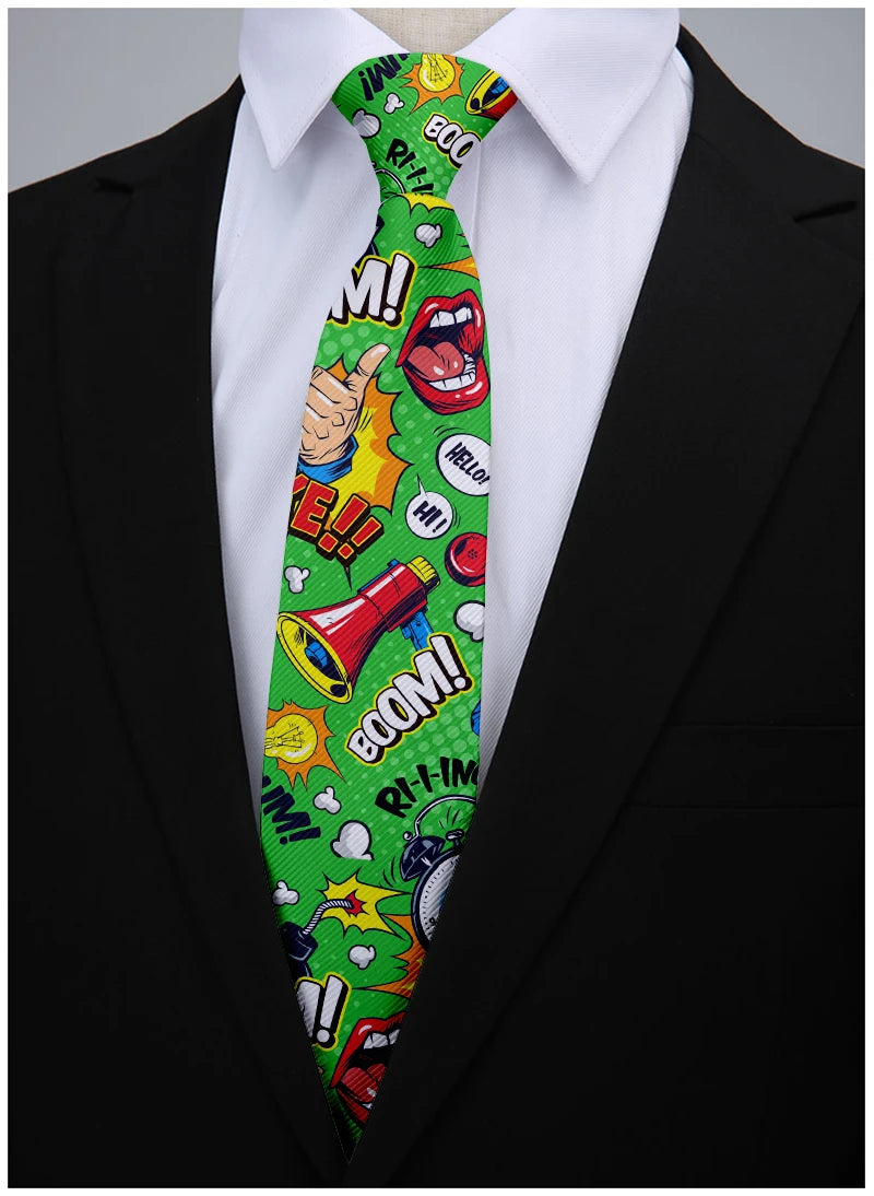 Trendy Players Street Art Tie Casual Fashion Funny Men's Wedding Qme