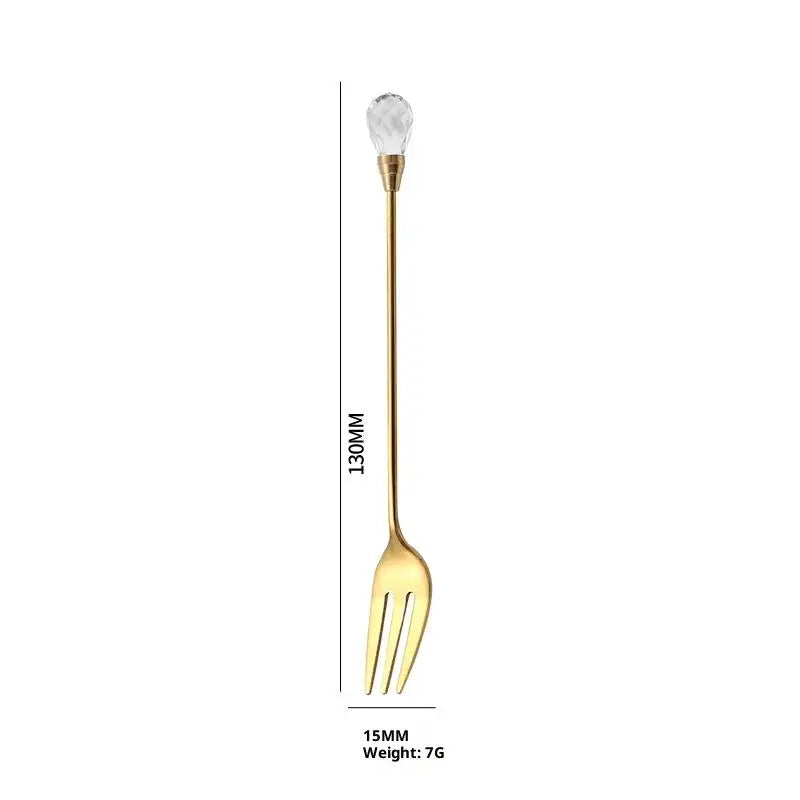 Dessert Ice Cream Coffee Cocktail Crystal Spoon Long Handle Teaspoon Qme A10