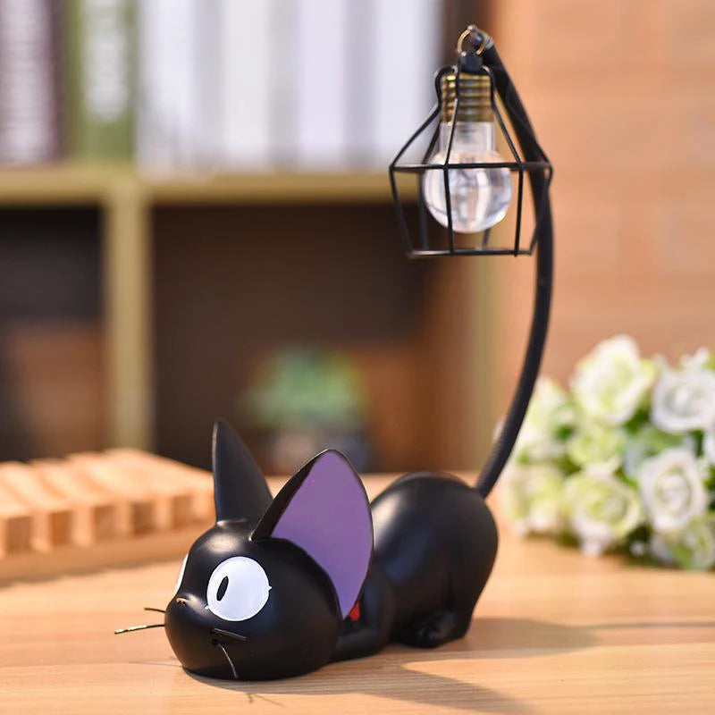 Miniature Cat LED Night Lamp Creative Resin Animal Kitty Table Qme