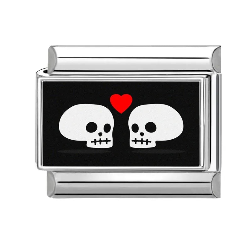 2026 Women Men Colored Star Ghost Cats Halloween Charms Italian Links Fit 9mm Bracelet Stainless Steel DIY Making Jewelry Gift Qme S 24
