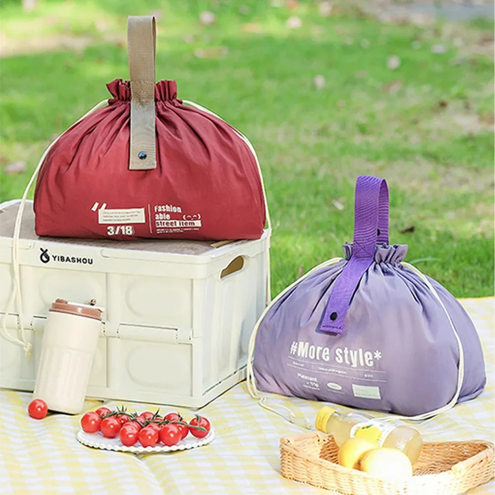 Camping Lunch Bag Large Capacity Drawstring Storage Bag Business Trip Travel Toiletry Bag Cosmetic Bag, Gift for Mother Qme
