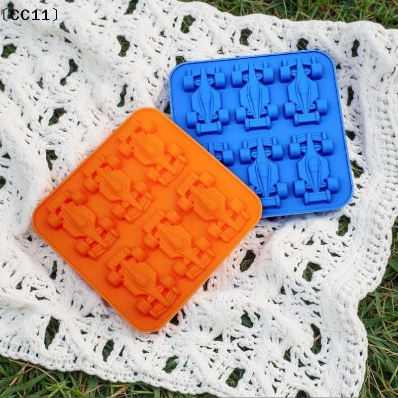 6-Cavity 3D Racing Car Ice Mold Silicone Chocolate Jelly Tray DIY Qme
