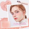 Heart-Shaped Korean style Powder Blush, Soft Matte Finish with Subtle Shimmer, Blendable & Buildable, Lightweight & Long-Lasting Qme 03