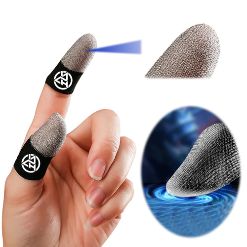 1/2 Pair Luminous Fingertips Sweat-Proof Game Finger Sleeve Finger Cots Cover Sensitive Mobile Touch Glove for PUBG Phone Games Qme