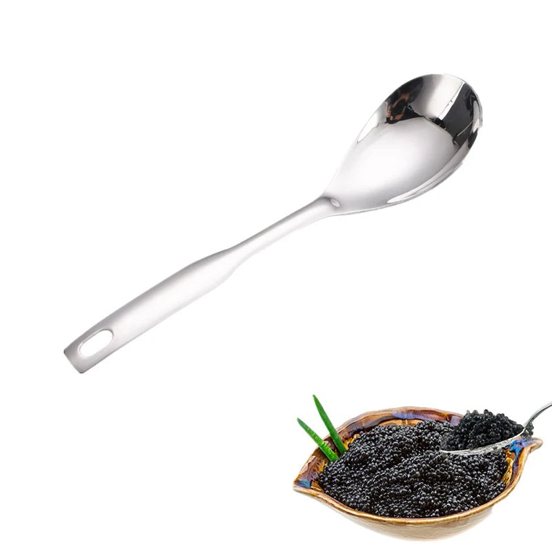 1Pc Stainless Steel Kitchen Spoon With Holes Cuisine Caviar Builder Roe Sauce Strainer Spoon Durable Kitchen Cooking Gadgets. Qme
