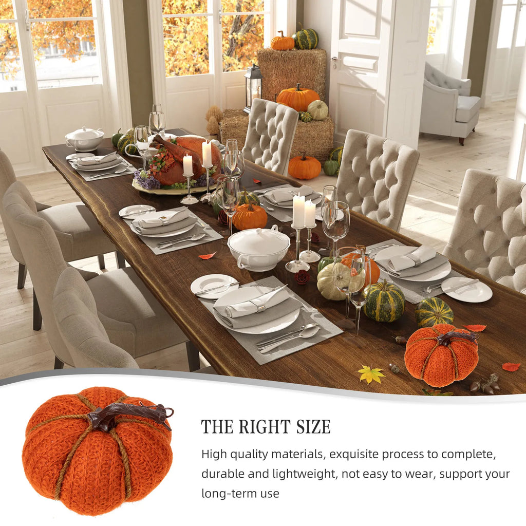 Simulation Pumpkin Decor Knitted Lifelike Pumpkin Ornament Festival Party Thanksgiving Decor Home DIY Scene Layout Photo Prop Qme