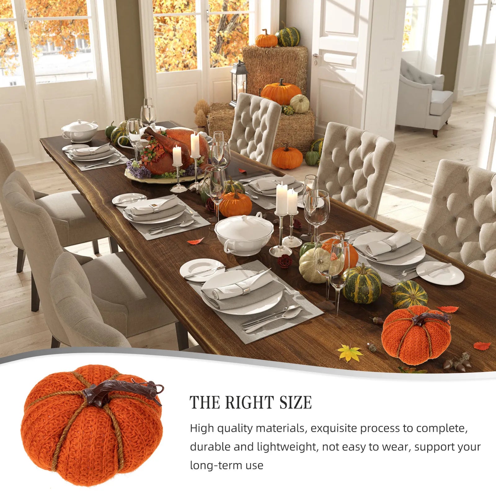 Simulation Pumpkin Decor Knitted Lifelike Pumpkin Ornament Festival Party Thanksgiving Decor Home DIY Scene Layout Photo Prop Qme