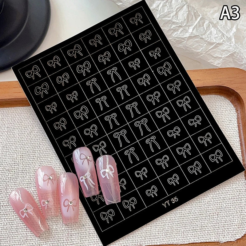 Airbrush Stencil Nails Heart Bow Stars Pattern Hollow Nail Sticker Qme A3