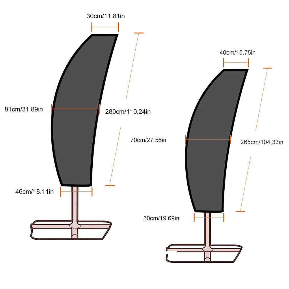 Outdoor Garden Patio Umbrella Rain Cover Waterproof Oxford Protective Shield Weatherproof Parasol Storage Cover Qme